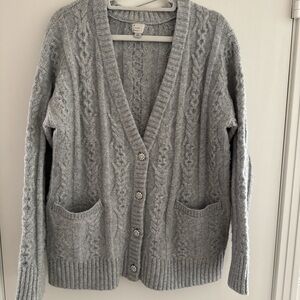 Grey cardigan sweater